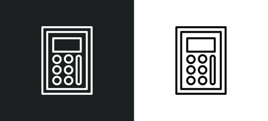 Poster - calculation line icon in white and black colors. calculation flat vector icon from calculation collection for web, mobile apps and ui.