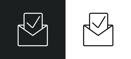 Poster - received line icon in white and black colors. received flat vector icon from received collection for web, mobile apps and ui.