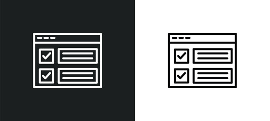 Poster - selector line icon in white and black colors. selector flat vector icon from selector collection for web, mobile apps and ui.