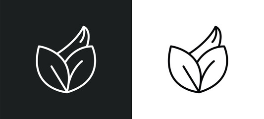 Poster - organic line icon in white and black colors. organic flat vector icon from organic collection for web, mobile apps and ui.