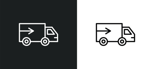 Poster - logistics line icon in white and black colors. logistics flat vector icon from logistics collection for web, mobile apps and ui.