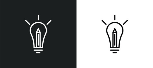 Poster - creative line icon in white and black colors. creative flat vector icon from creative collection for web, mobile apps and ui.
