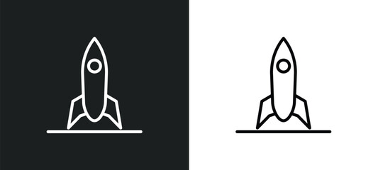 Wall Mural - startup line icon in white and black colors. startup flat vector icon from startup collection for web, mobile apps and ui.