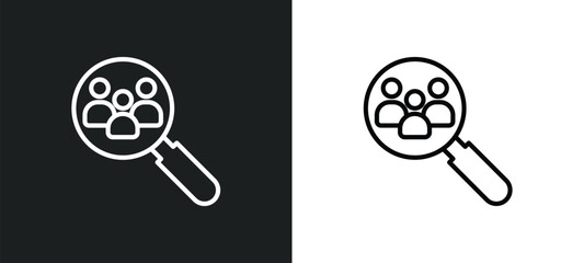 Aufkleber - human resources line icon in white and black colors. human resources flat vector icon from human resources collection for web, mobile apps and ui.