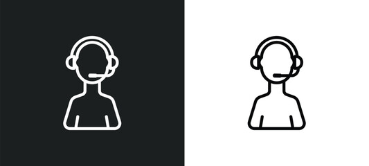 Poster - customer support line icon in white and black colors. customer support flat vector icon from customer support collection for web, mobile apps and ui.