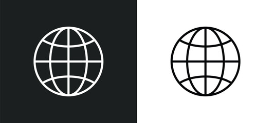 Poster - website line icon in white and black colors. website flat vector icon from website collection for we