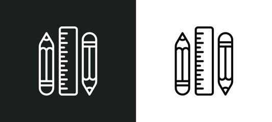 Poster - stationery line icon in white and black colors. stationery flat vector icon from stationery collecti