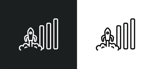 Poster - increase line icon in white and black colors. increase flat vector icon from increase collection for web, mobile apps and ui.