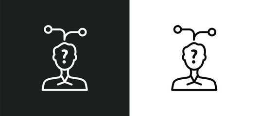 Poster - strategy choice line icon in white and black colors. strategy choice flat vector icon from strategy choice collection for web, mobile apps and ui.