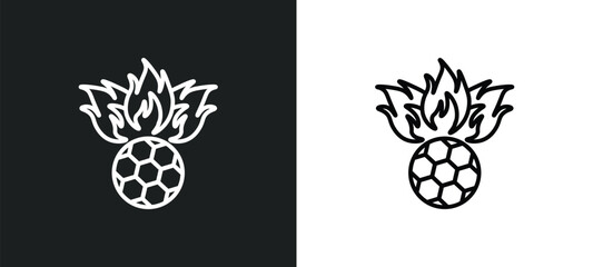 Poster - soccer football ball line icon in white and black colors. soccer football ball flat vector icon from soccer football ball collection for web, mobile apps and ui.
