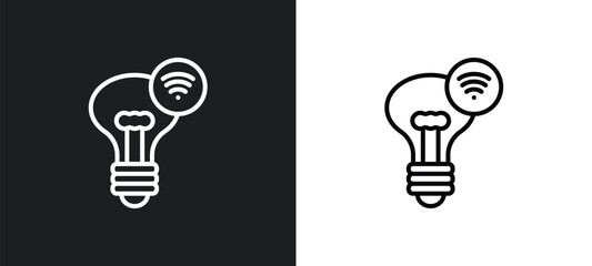Poster - lighting line icon in white and black colors. lighting flat vector icon from lighting collection for web, mobile apps and ui.