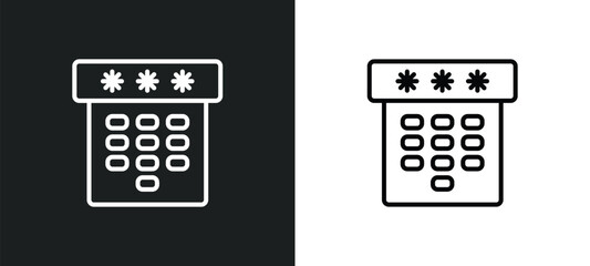 Poster - dial line icon in white and black colors. dial flat vector icon from dial collection for web, mobile apps and ui.