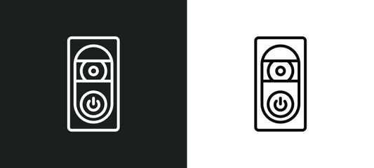 Poster - doorbell line icon in white and black colors. doorbell flat vector icon from doorbell collection for web, mobile apps and ui.