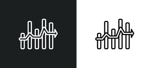 Poster - chart line icon in white and black colors. chart flat vector icon from chart collection for web, mobile apps and ui.