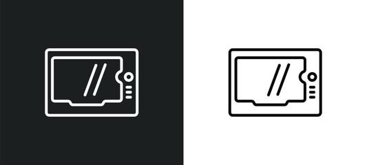 Poster - intercom line icon in white and black colors. intercom flat vector icon from intercom collection for web, mobile apps and ui.