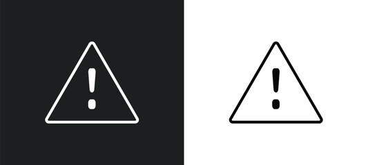 Poster - alert line icon in white and black colors. alert flat vector icon from alert collection for web, mobile apps and ui.
