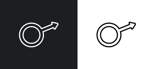 Poster - male line icon in white and black colors. male flat vector icon from male collection for web, mobile apps and ui.