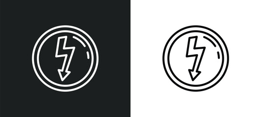Poster - high voltage line icon in white and black colors. high voltage flat vector icon from high voltage collection for web, mobile apps and ui.