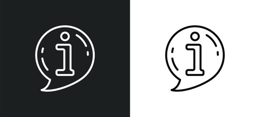 info line icon in white and black colors. info flat vector icon from info collection for web, mobile apps and ui.