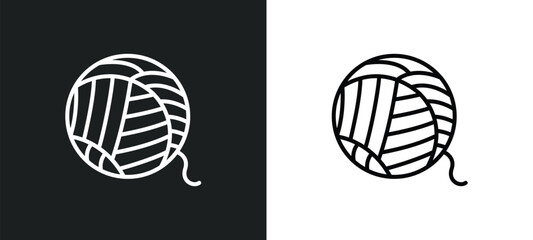 Wall Mural - yarn line icon in white and black colors. yarn flat vector icon from yarn collection for web, mobile apps and ui.