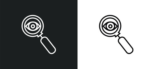 Poster - insight line icon in white and black colors. insight flat vector icon from insight collection for web, mobile apps and ui.