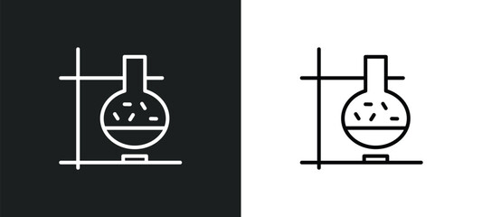 Poster - lab line icon in white and black colors. lab flat vector icon from lab collection for web, mobile apps and ui.