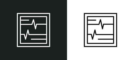 Poster - electrocardiogram line icon in white and black colors. electrocardiogram flat vector icon from electrocardiogram collection for web, mobile apps and ui.