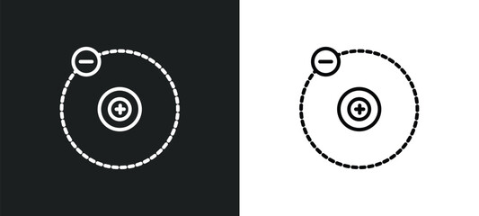 Poster - electron line icon in white and black colors. electron flat vector icon from electron collection for web, mobile apps and ui.