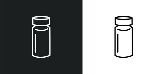 Aufkleber - vial line icon in white and black colors. vial flat vector icon from vial collection for web, mobile apps and ui.