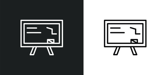 Fototapete - blackboard line icon in white and black colors. blackboard flat vector icon from blackboard collection for web, mobile apps and ui.