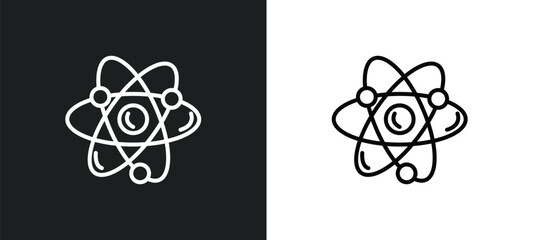 Poster - atoms line icon in white and black colors. atoms flat vector icon from atoms collection for web, mobile apps and ui.