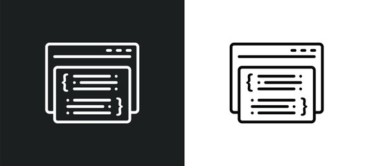 Poster - page line icon in white and black colors. page flat vector icon from page collection for web, mobile apps and ui.