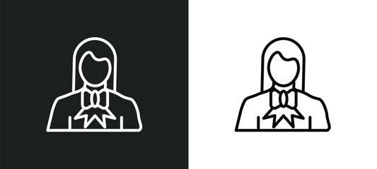 lawyer line icon in white and black colors. lawyer flat vector icon from lawyer collection for web, mobile apps and ui.