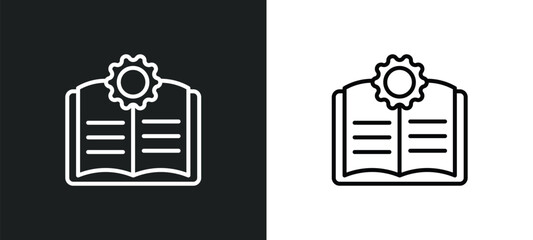 Poster - guide line icon in white and black colors. guide flat vector icon from guide collection for web, mob