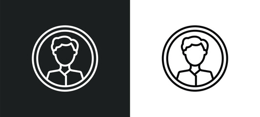 Poster - mascu line icon in white and black colors. mascu flat vector icon from mascu collection for web, mobile apps and ui.