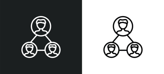Poster - networking connection line icon in white and black colors. networking connection flat vector icon from networking connection collection for web, mobile apps and ui.