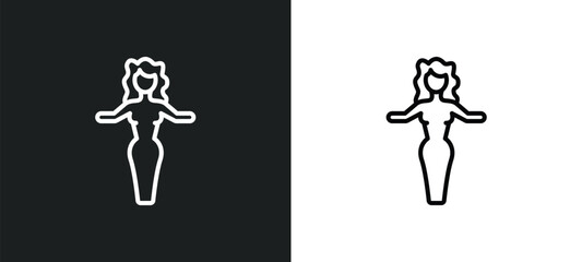 Poster - elegance line icon in white and black colors. elegance flat vector icon from elegance collection for web, mobile apps and ui.