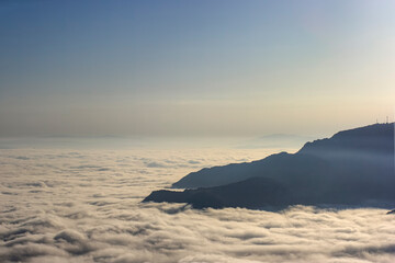 Wall Mural - Mountain clouds at dawn