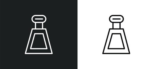 Poster - kilograms line icon in white and black colors. kilograms flat vector icon from kilograms collection for web, mobile apps and ui.