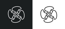 Ship Engine Propeller Line Icon In White And Black Colors. Ship Engine Propeller Flat Vector Icon From Ship Engine Propeller Collection For Web, Mobile Apps And Ui.