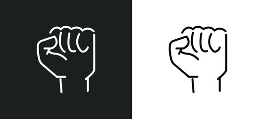 Poster - determination line icon in white and black colors. determination flat vector icon from determination