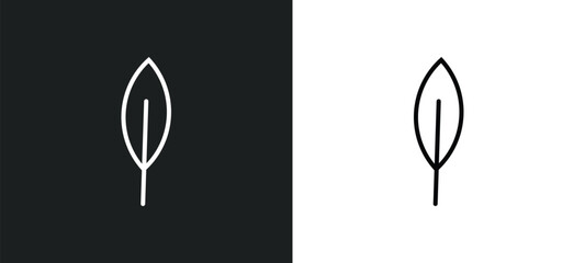 Wall Mural - magnolia leaf line icon in white and black colors. magnolia leaf flat vector icon from magnolia leaf
