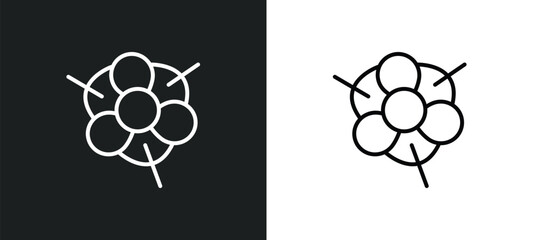 Wall Mural - magnolia line icon in white and black colors. magnolia flat vector icon from magnolia collection for