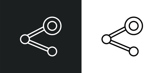 Poster - data sharing line icon in white and black colors. data sharing flat vector icon from data sharing collection for web, mobile apps and ui.
