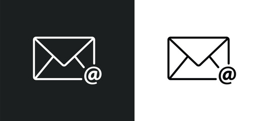 Poster - mailed line icon in white and black colors. mailed flat vector icon from mailed collection for web, mobile apps and ui.
