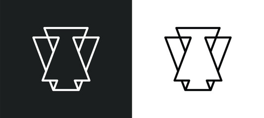 Poster - abstract line icon in white and black colors. abstract flat vector icon from abstract collection for web, mobile apps and ui.