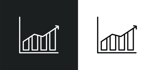 Poster - marketing graph line icon in white and black colors. marketing graph flat vector icon from marketing graph collection for web, mobile apps and ui.