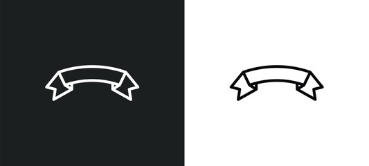 Poster - banner line icon in white and black colors. banner flat vector icon from banner collection for web, mobile apps and ui.
