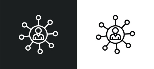 Poster - affiliate line icon in white and black colors. affiliate flat vector icon from affiliate collection 