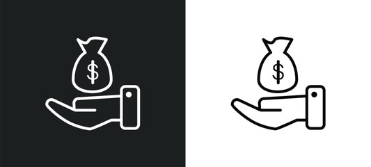 Poster - sales line icon in white and black colors. sales flat vector icon from sales collection for web, mobile apps and ui.